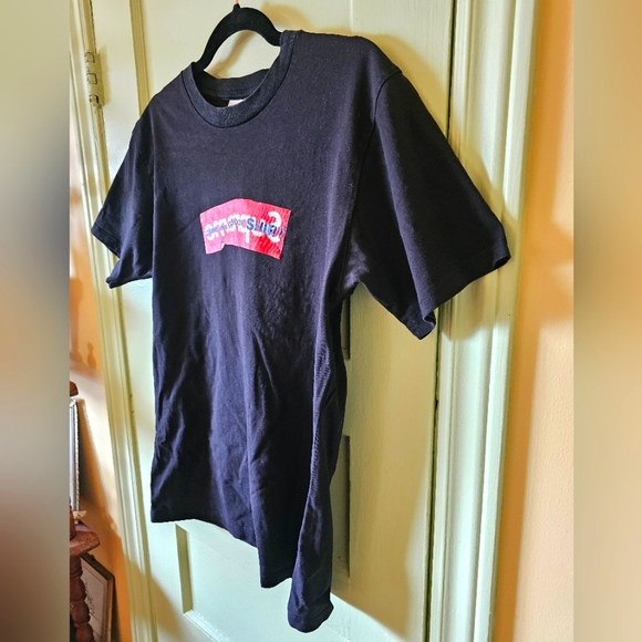 Supreme x CDG Comme Des Garçons crumpled box logo tee shirt - Picture 7 of 10